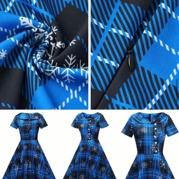 Ladies size Large Christmas Retro Dress - Picture 10 of 11